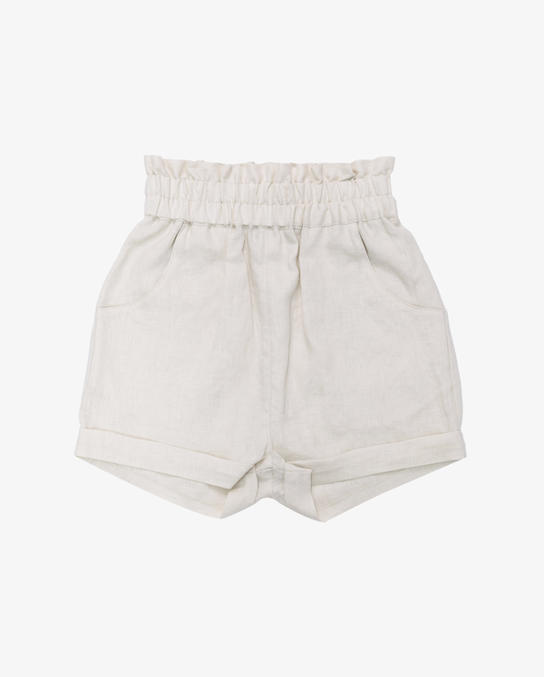 Cream Linen Shorts