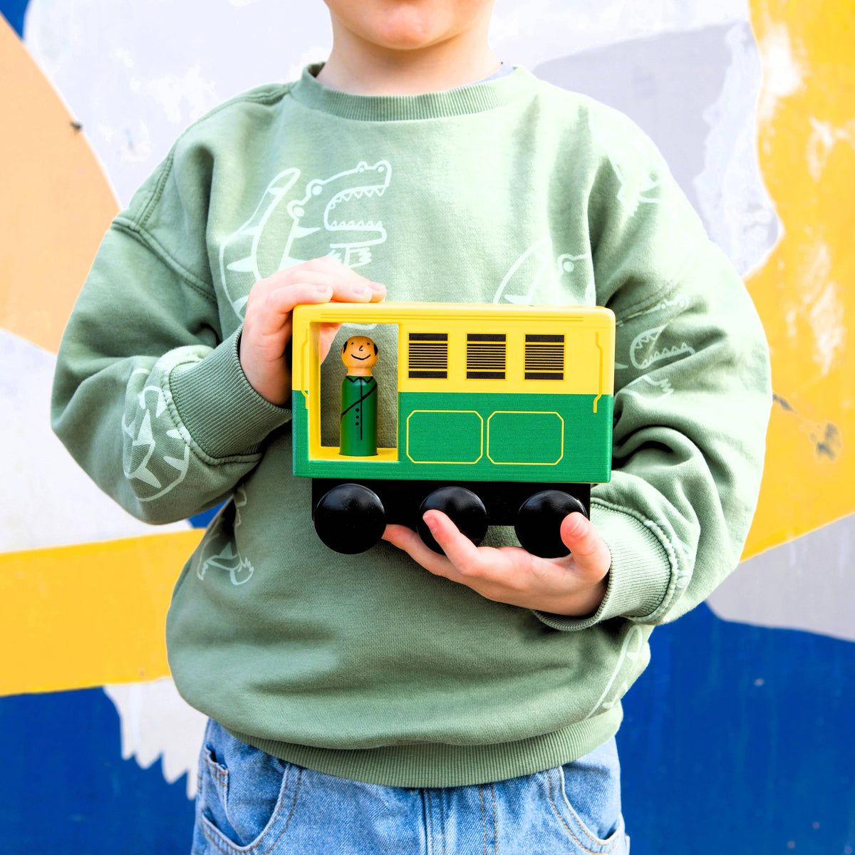 Wooden Melbourne Tram – Push Along Toy