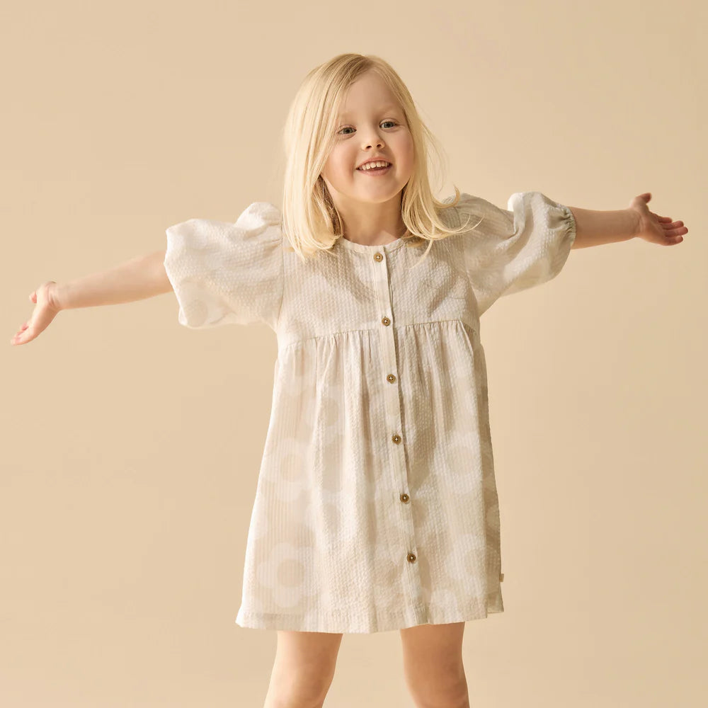 Daisy Bloom Organic Button Dress
