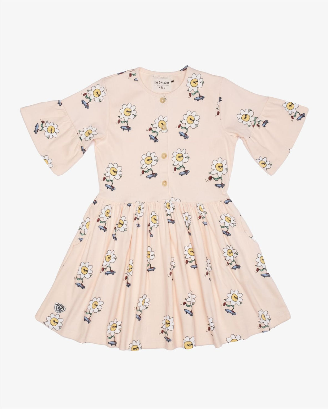 Cream Daisy Skater On Repeat Dress