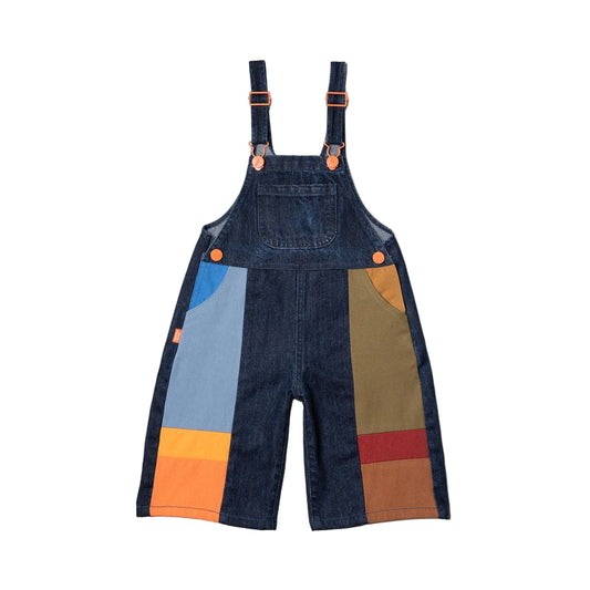 Shorts Overalls - Denim Dark Wash