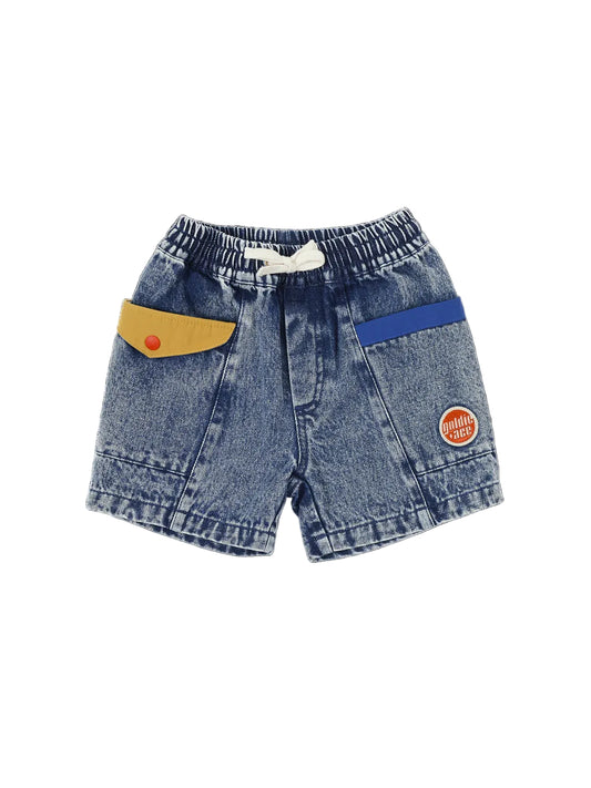 Colour Block Vintage Denim Shorts
