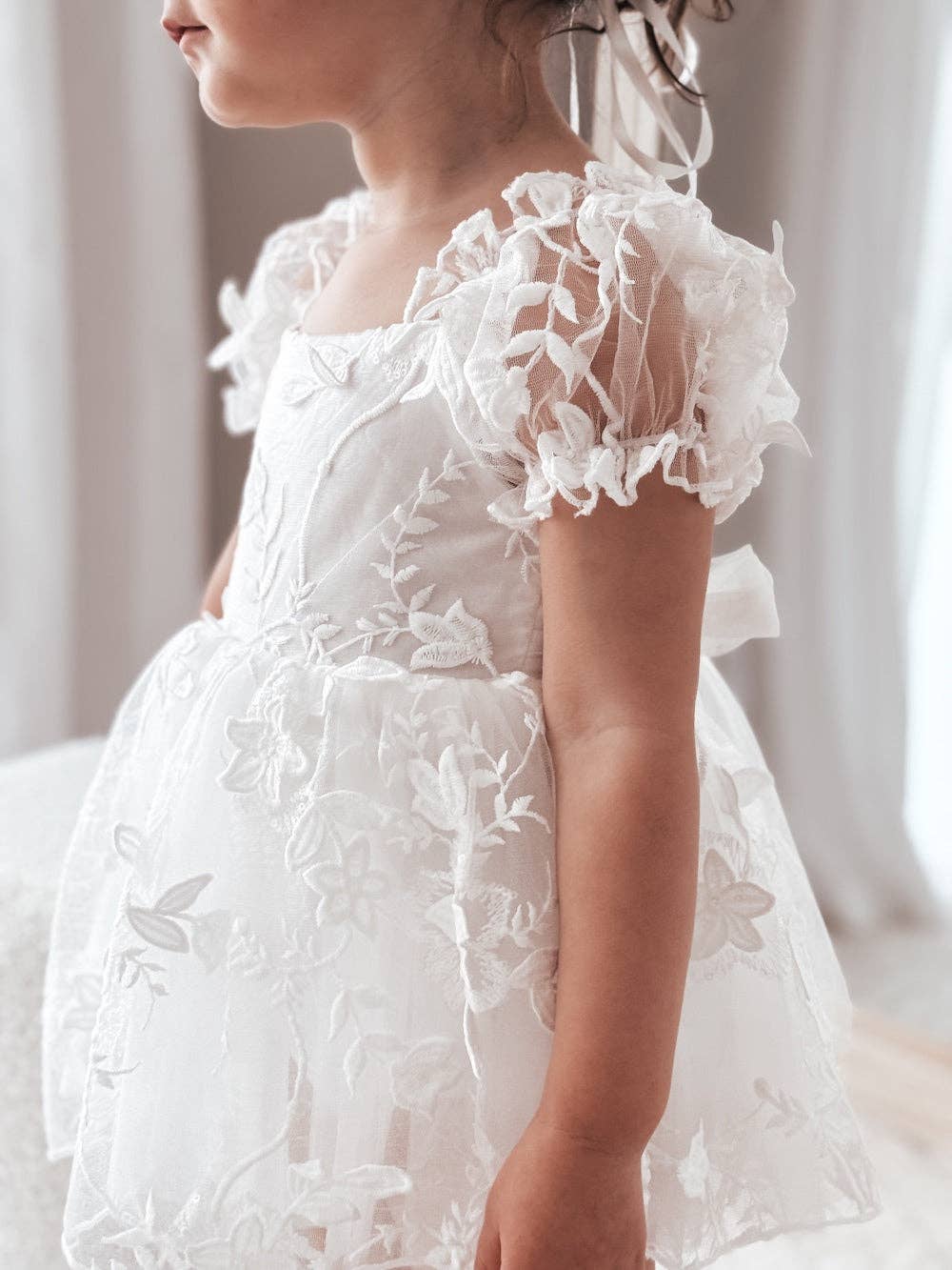 Petal White Embroidered Baby Dress