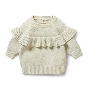 Dew Fleck Knitted Ruffle Jumper