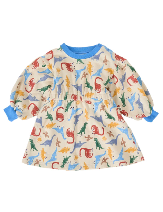 Leah Long Sleeve Dress - Dino-Mite