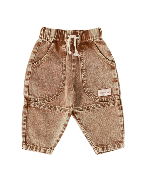 Drew Denim Pocket Pant - Brown