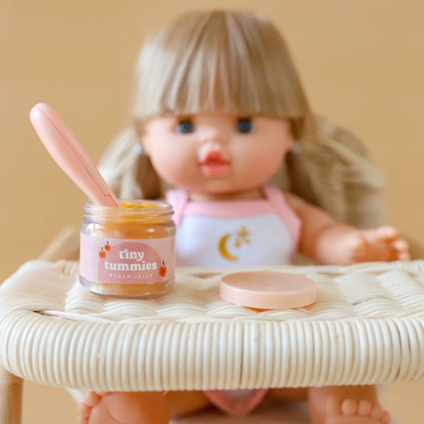 Tiny Tummies Peach Jelly Food Jar and Spoon Set: Single