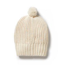 Load image into Gallery viewer, Ecru Knitted Ribbed Hat
