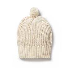 Load image into Gallery viewer, Ecru Knitted Ribbed Hat
