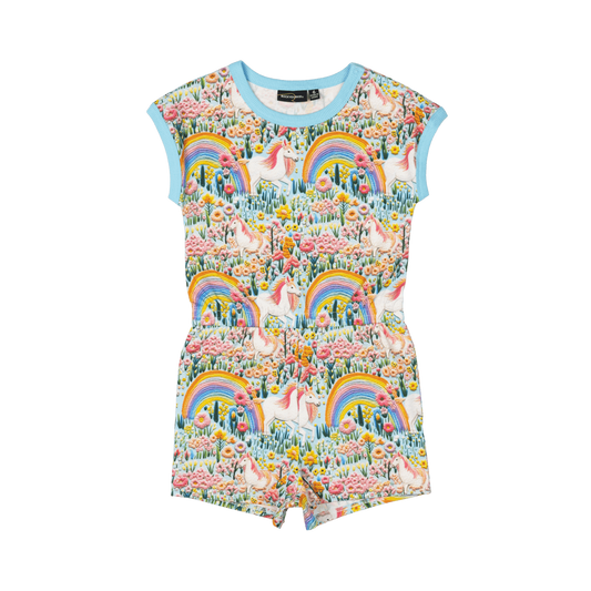 Embroidered Unicorns Romper
