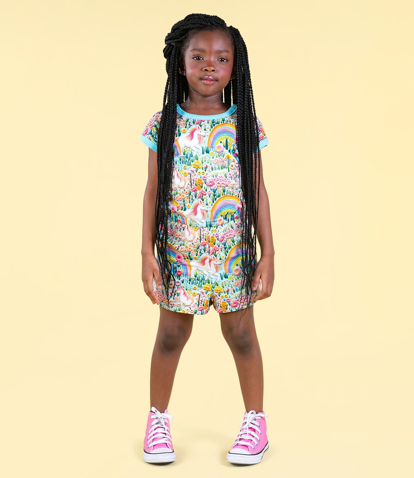Embroidered Unicorns Romper
