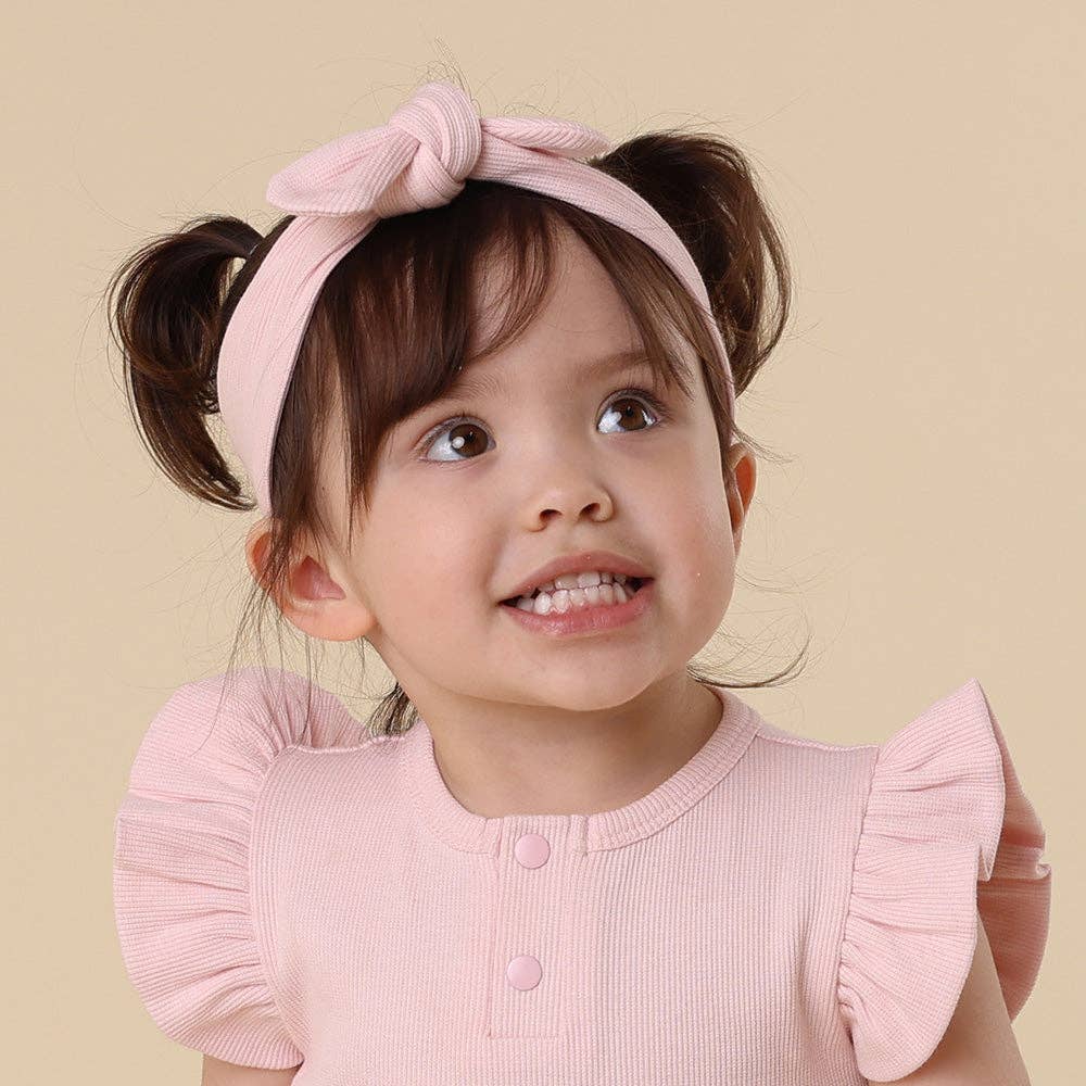 Baby Pink Ribbed Organic Topknot