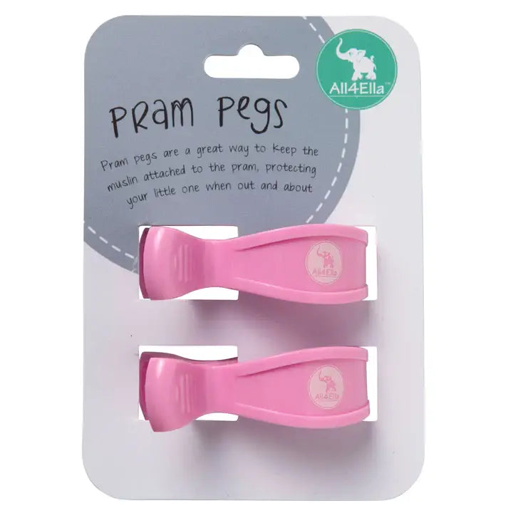 Pram Pegs 2pk - Pastel Pink