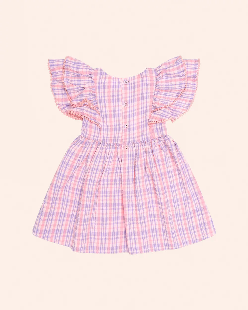Floral Emb Tropical Check Dress