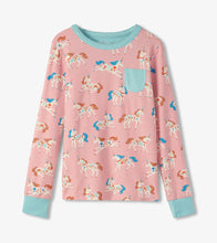 Load image into Gallery viewer, Folksy Unicorn Bamboo Pajama Set

