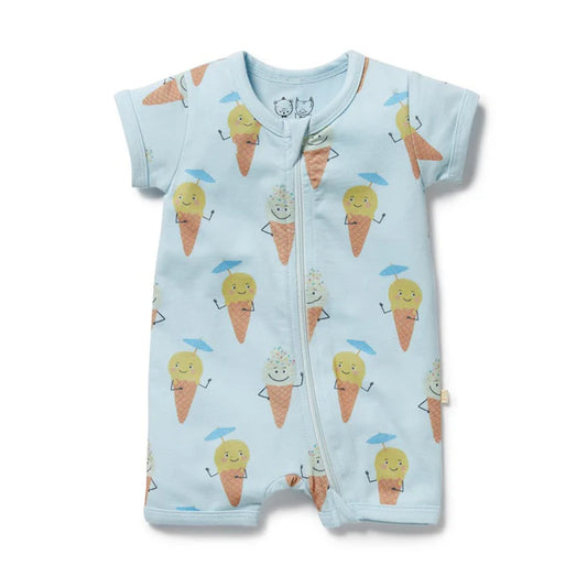 Frosty Friends Organic Boyleg Zipsuit