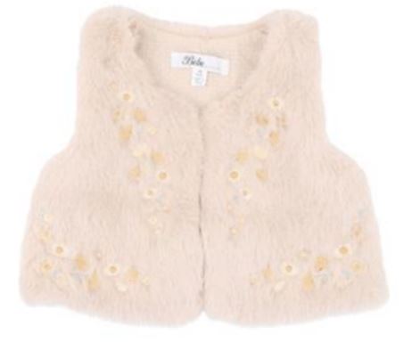Winnie Embroidered Faux Fur Vest