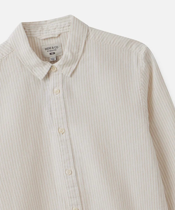 The Gallions L/S Shirt - White/Wheat