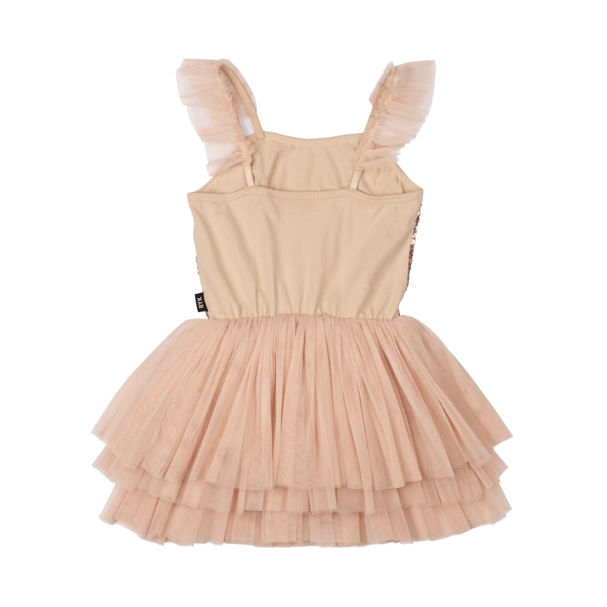 Gold Stripe Sequin Tulle Leotard Dress