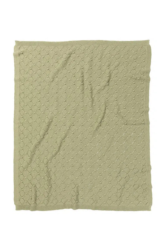 Vintage Knit Blanket -  Green