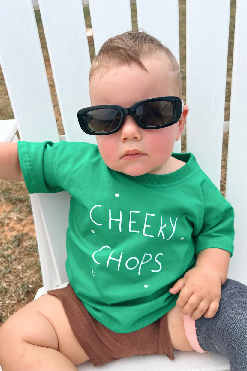 Cheeky Chops Tee - Emerald Green