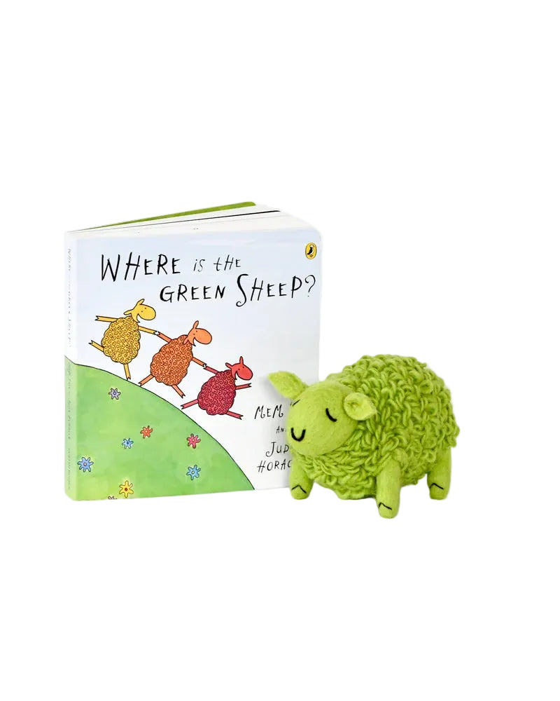Where Is The Green Sheep? - Large Green Sheep and Book Set