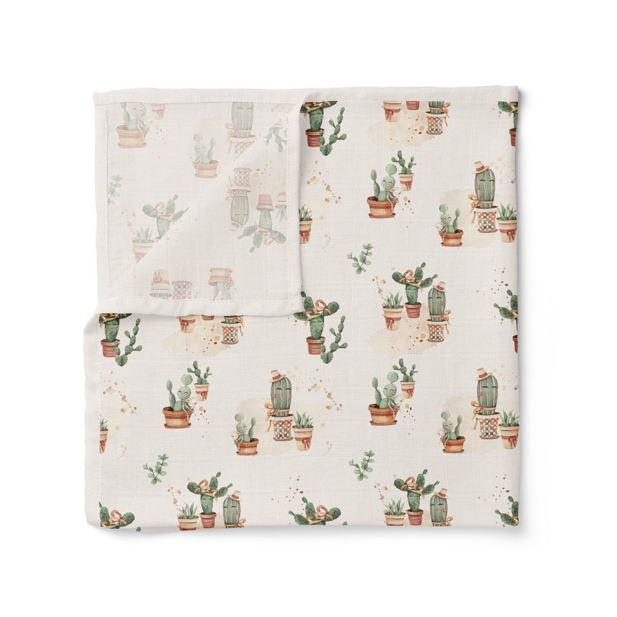 Organic Muslin Swaddle - Happy Cactus