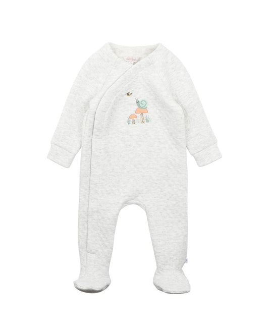 Happy Snail Quilted LS Onesie