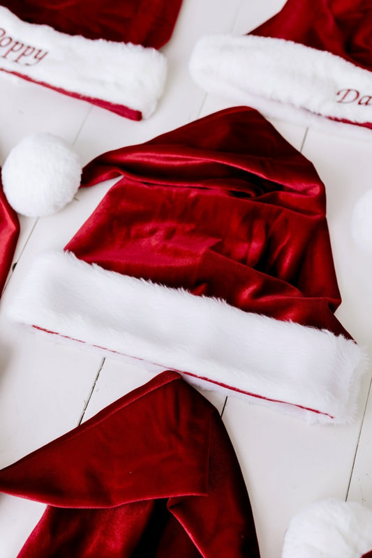 Luxe Embroidered Family Santa Hat