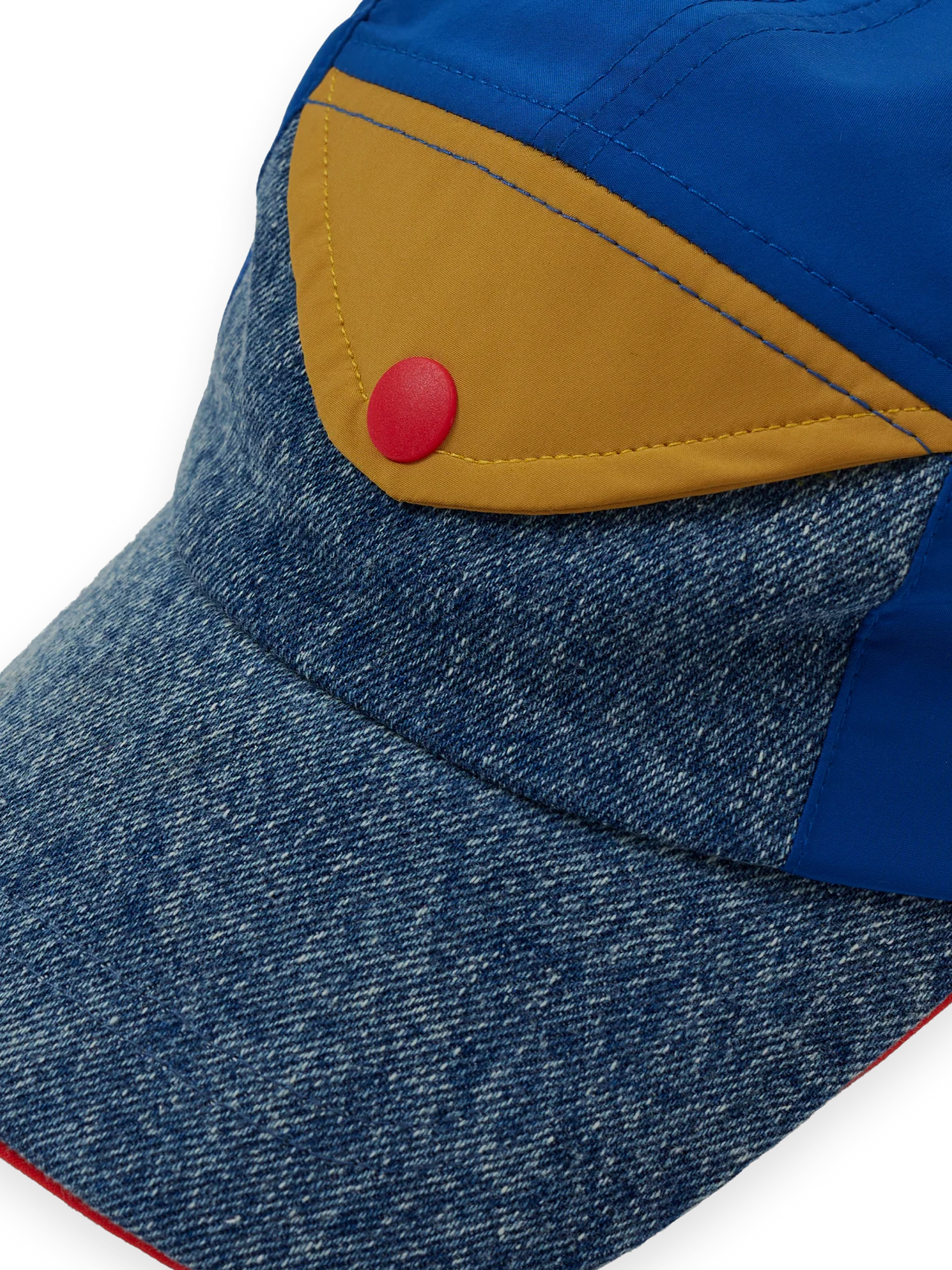 Colour Block Vintage Denim Cap