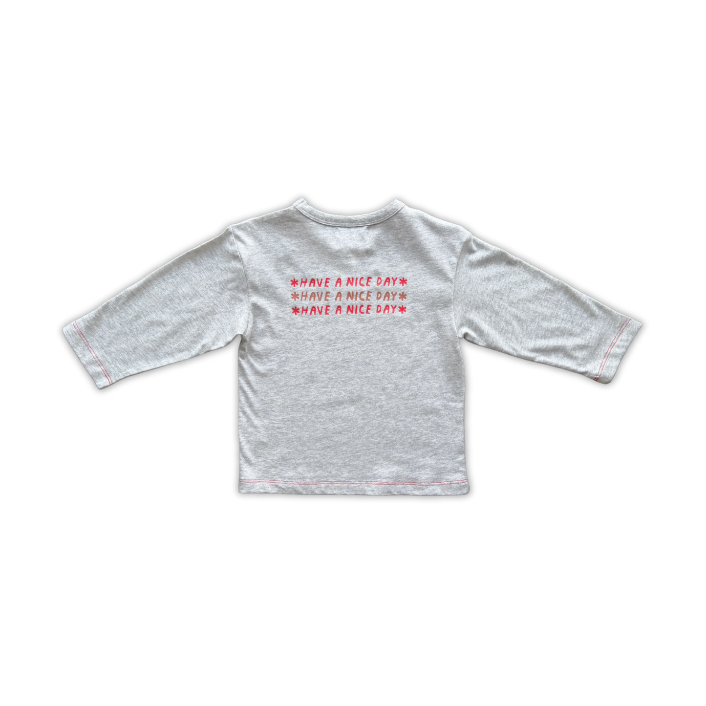 Organic Have A Nice Day LS Tee - Grey