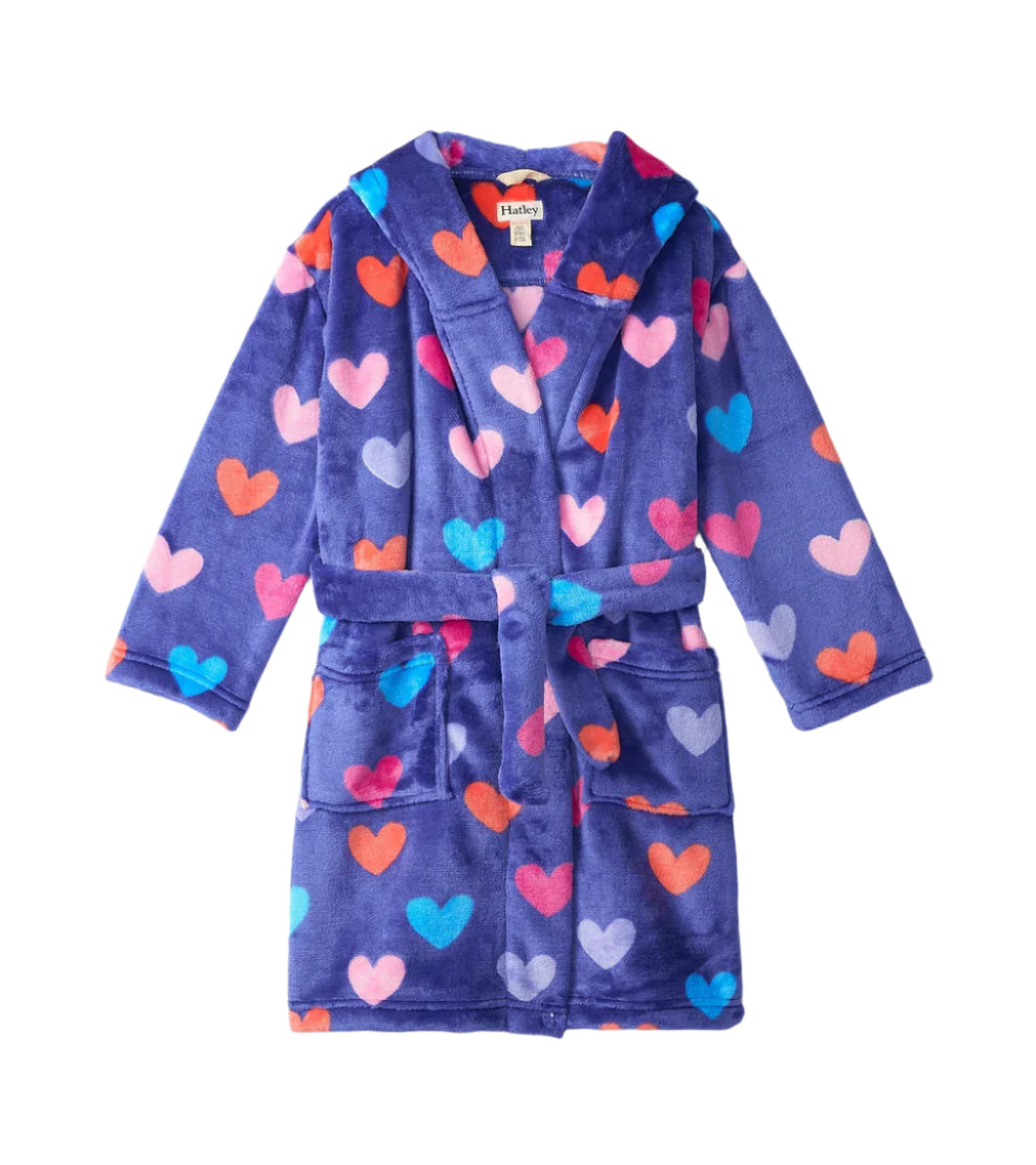 Hearts Fuzzy Fleece Robe