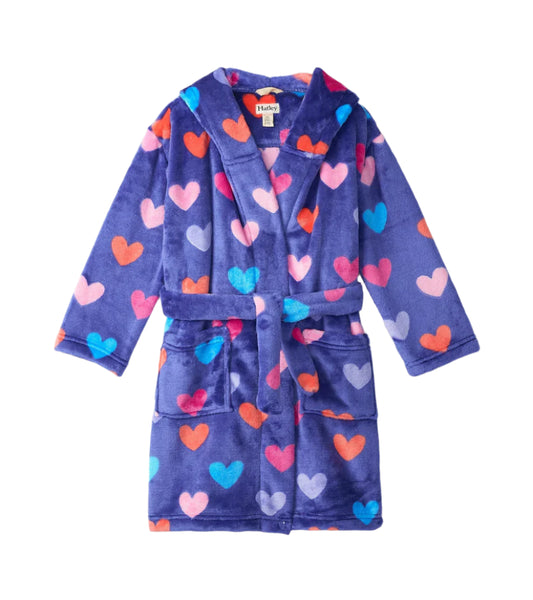 Hearts Fuzzy Fleece Robe