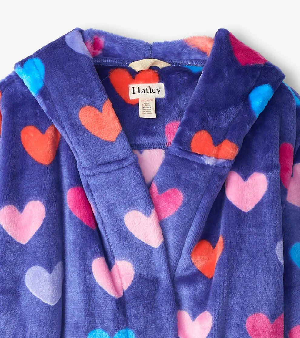 Hearts Fuzzy Fleece Robe