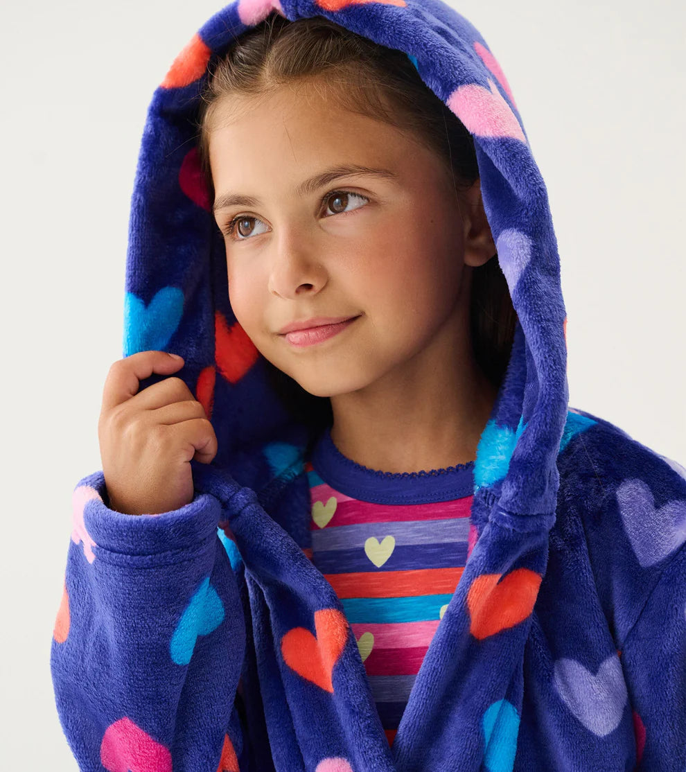 Hearts Fuzzy Fleece Robe
