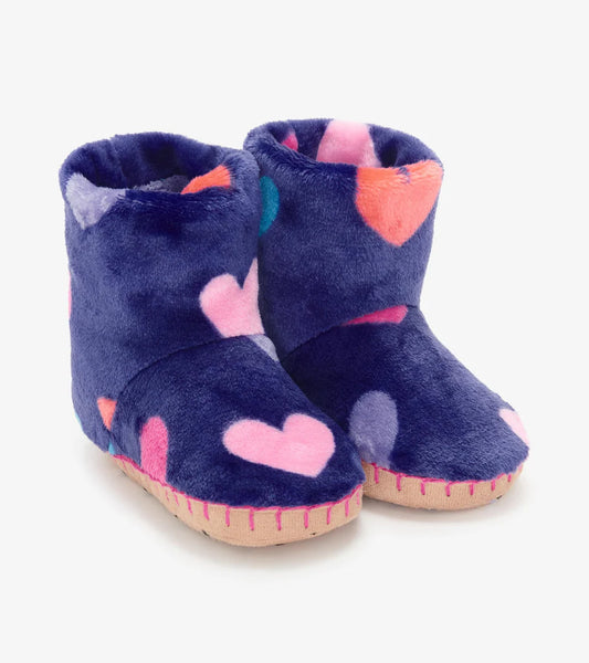 Hearts Fuzzy Fleece Slipper