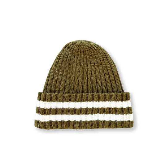 Organic Striped Pixie Beanie - Herb