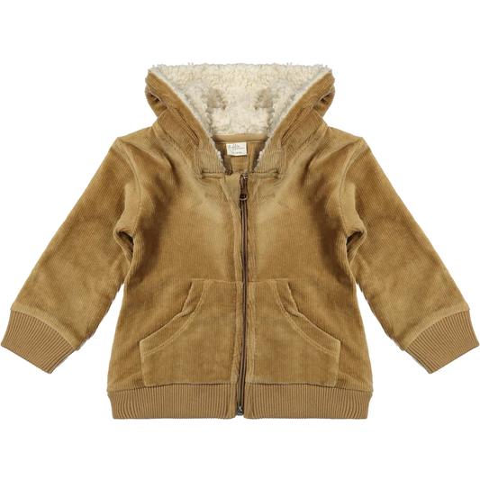 Hooded Cardigan - Corduroy Rib Brown