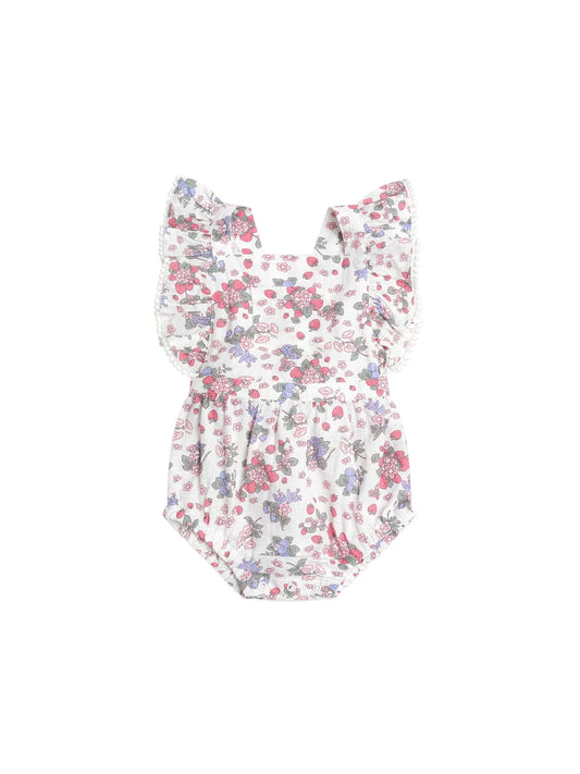 Strawberry Garden Playsuit Cream