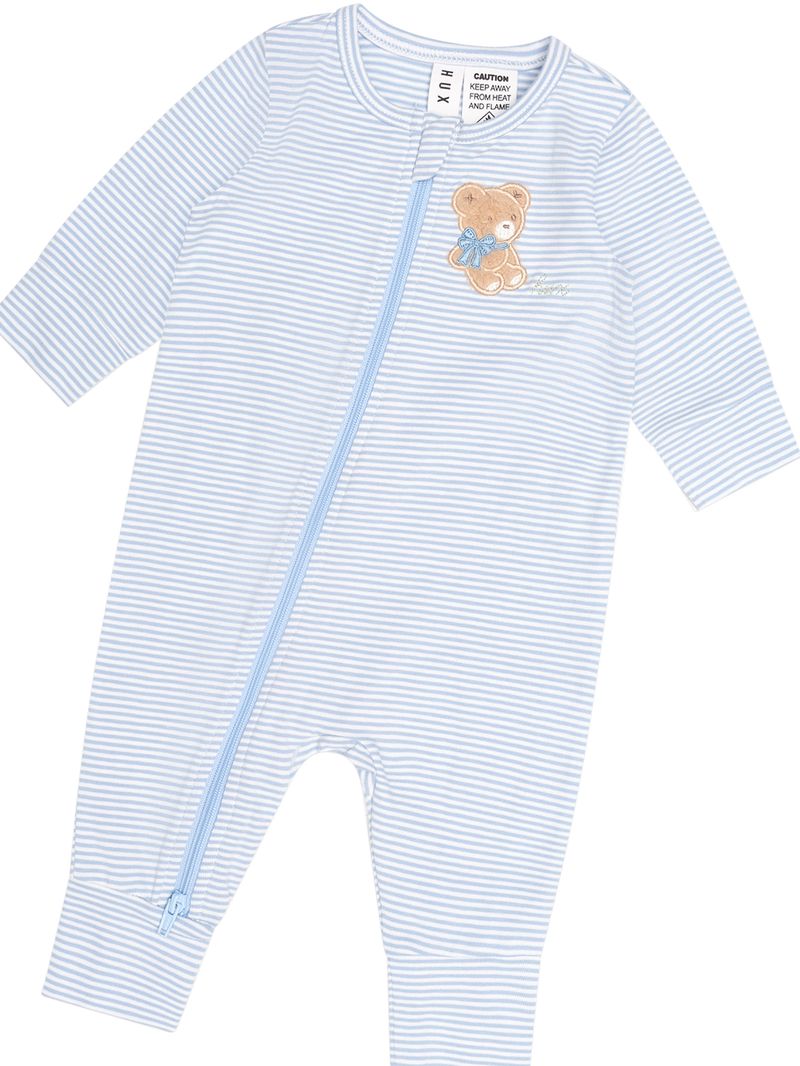 Bow Hux Stripe Zip Romper