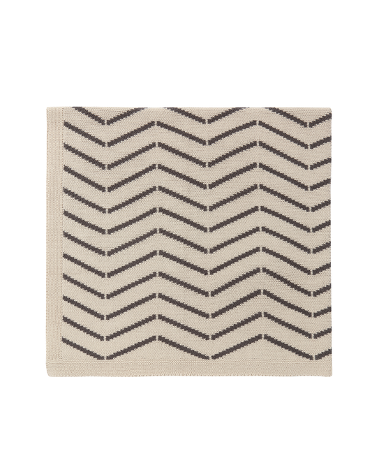 Knit Chevron Blanket - Soy