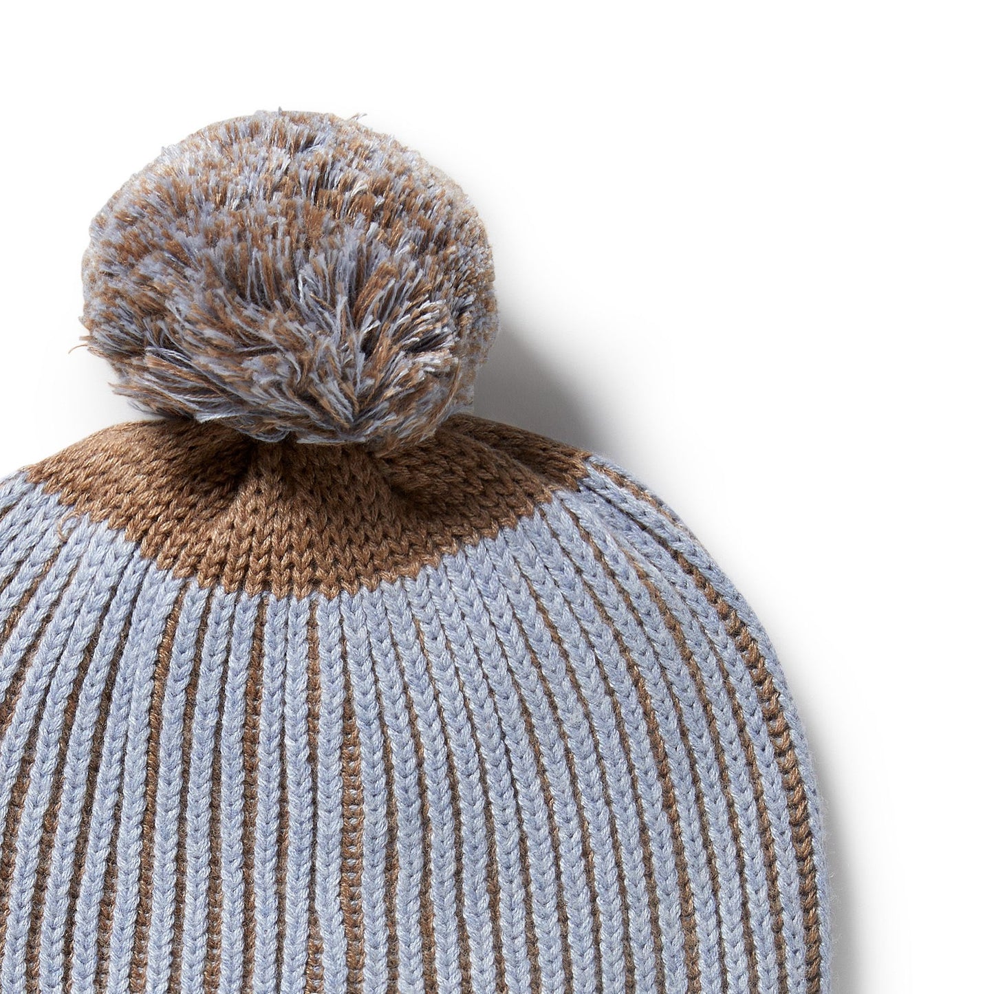 Coco Blue Speckle Organic Knitted Ribbed Hat