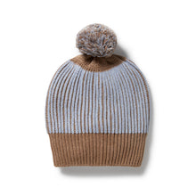 Load image into Gallery viewer, Coco Blue Speckle Organic Knitted Ribbed Hat

