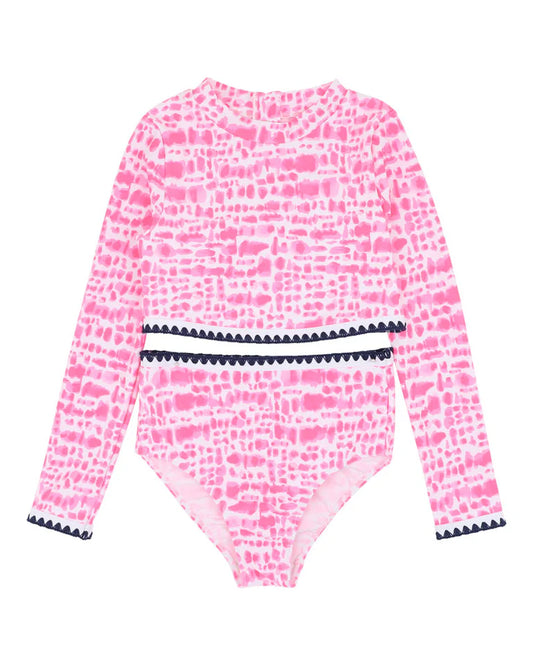 Koa Pink LS Crop Top Bikini