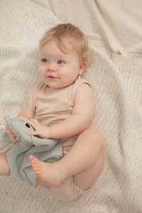 Organic Knit Cuddle Blanket - Koala Fog
