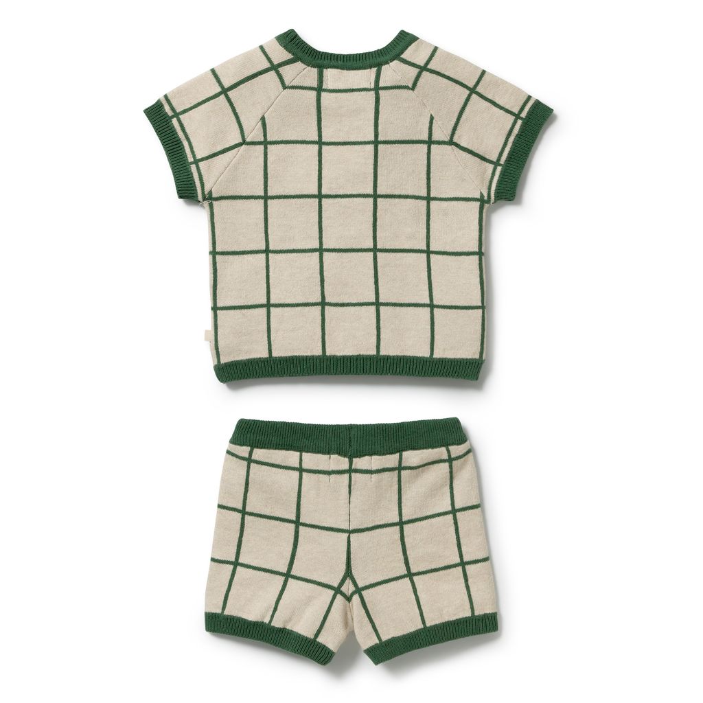 Lagoon Organic Knitted Check Set