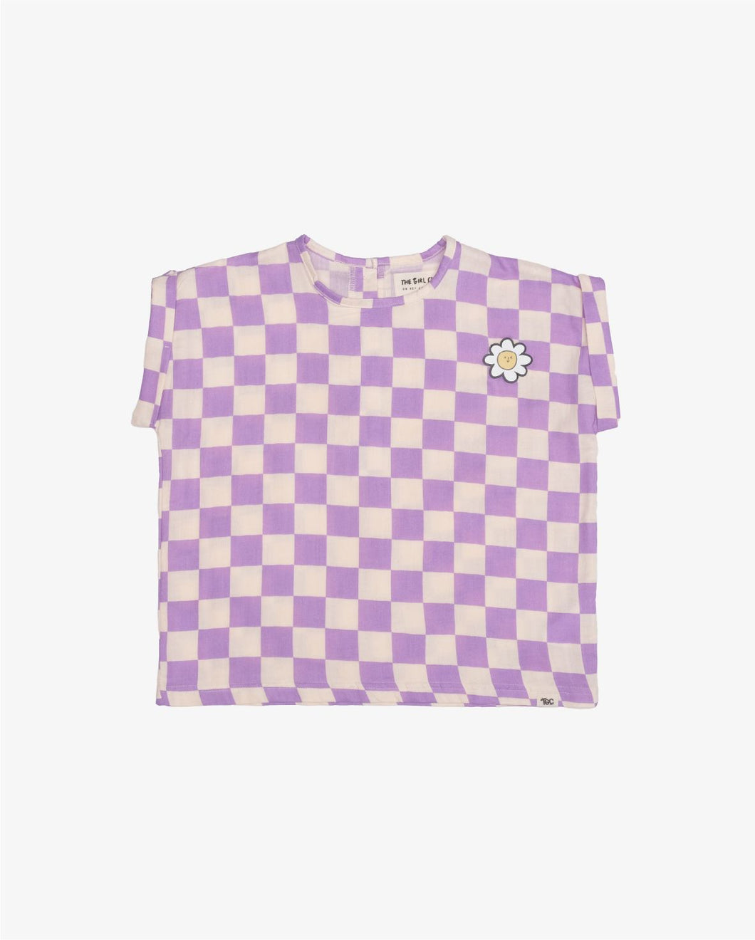 Lavender Checker Relaxed Top