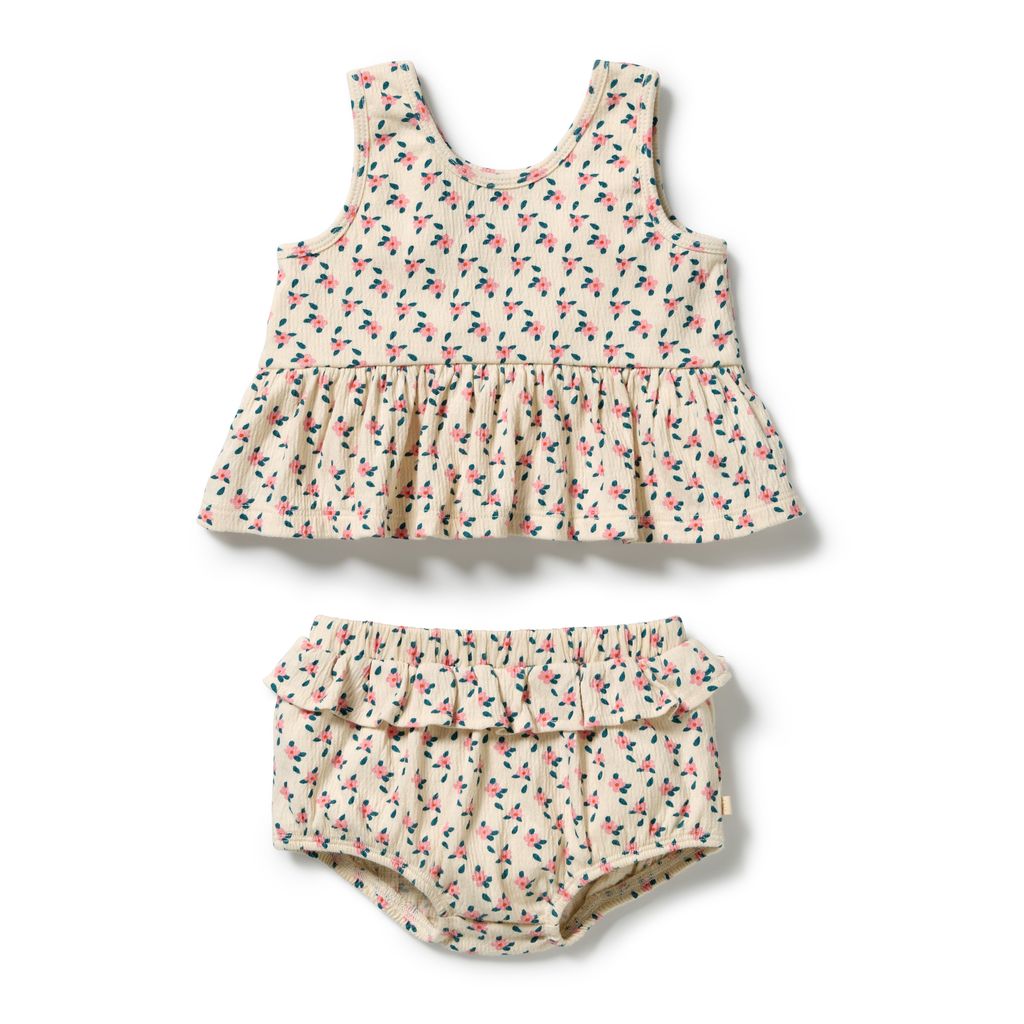 Little Blossom Organic Crinkle Ruffle Set