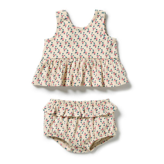 Little Blossom Organic Crinkle Ruffle Set