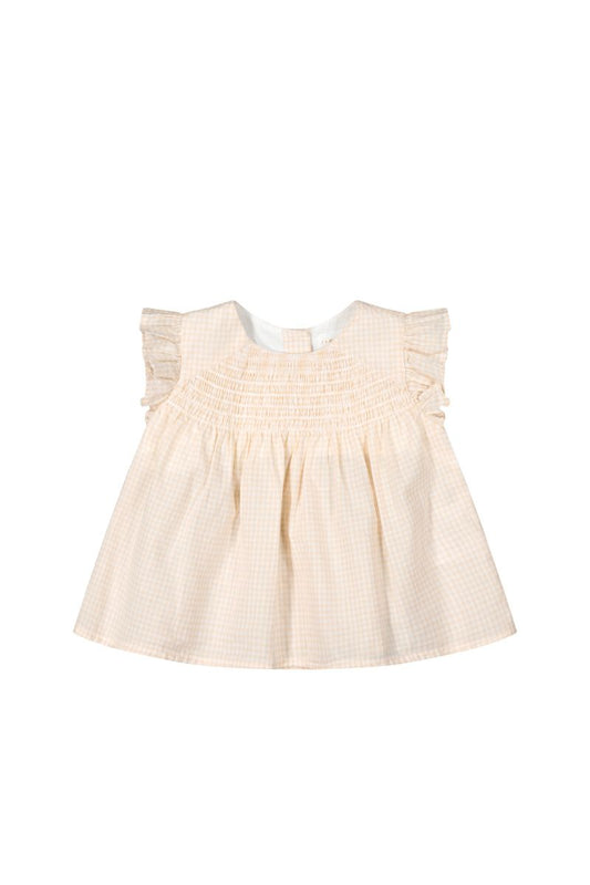Organic Cotton Luna Top - Gingham Pink